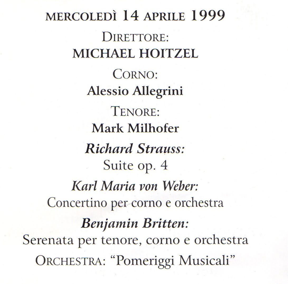 Vigevano Pomeriggi Musicali 1998-1999